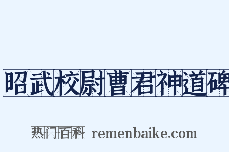 昭武校尉曹君神道碑是什么意思的图片